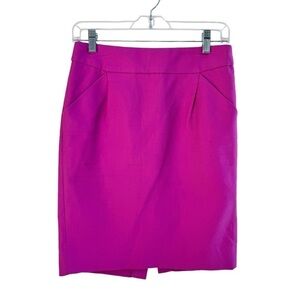 J Crew Bright Pink The Pencil Skirt Mini Womens Size 2 Classic Colorful